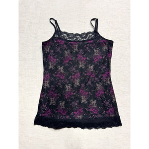 Maurices Women Y2K Fairy Grunge Medium Whimsigoth Lace Cami Black Coquette Vamp